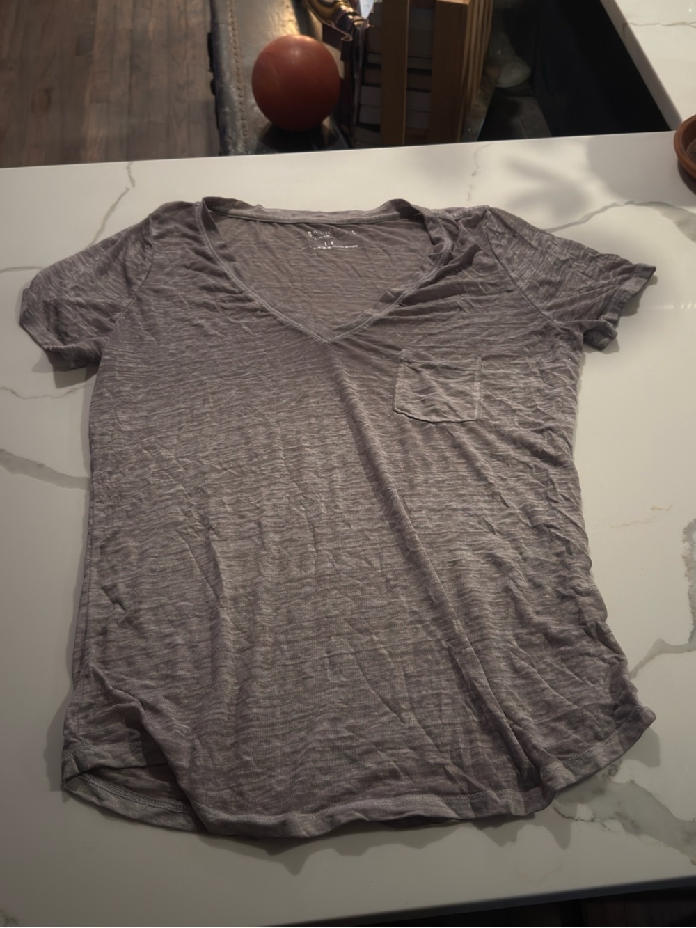 Aeropostale Women's Short Sleeve V-Neck Tee - Light Gray
